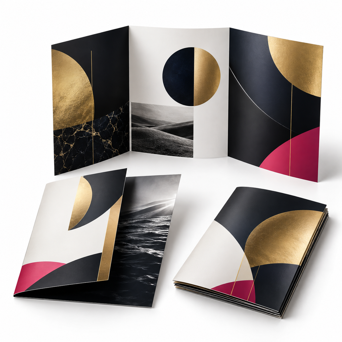 Custom printed brochures with tri-fold and bi-fold options