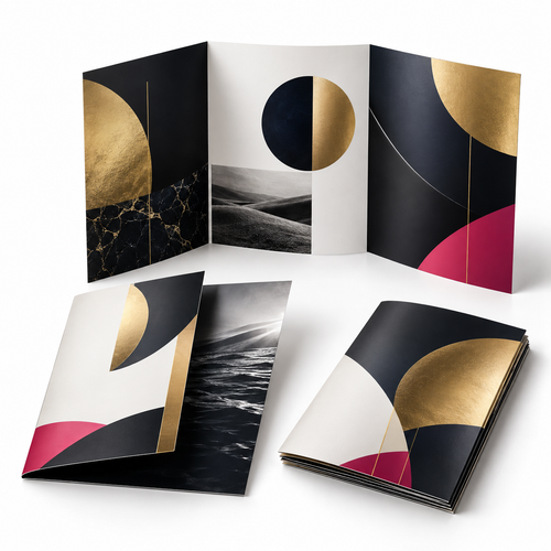 Custom printed brochures with tri-fold and bi-fold options