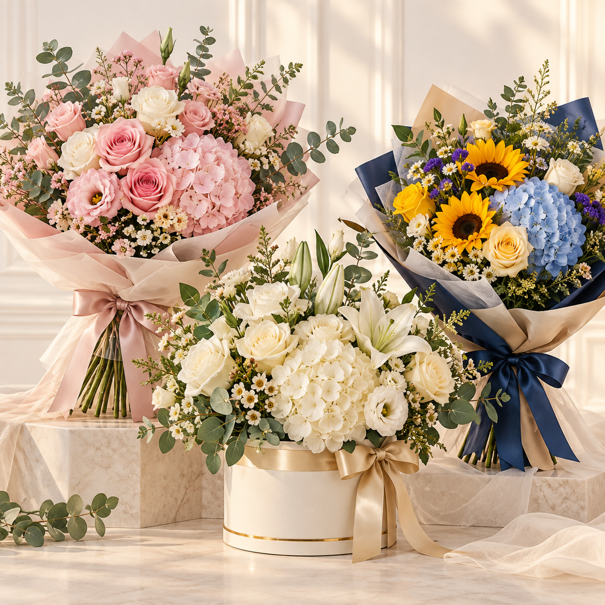 Custom flower bouquets and luxury floral arrangements