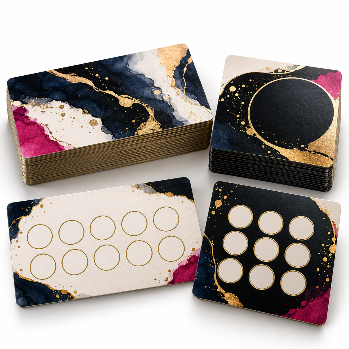 Custom printed loyalty cards in rectangular and square formats
