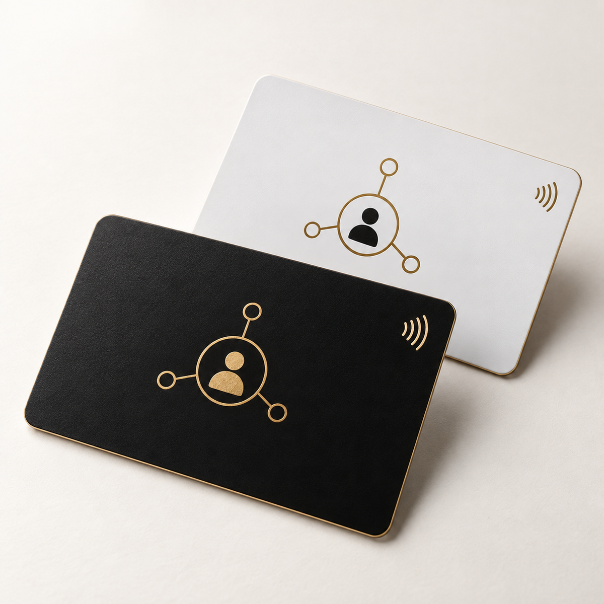 Custom NFC social media cards with connected profile design
