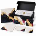 Custom printed product insert cards in multiple sizes with packaging
