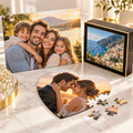 Personalized photo puzzles in rectangular and heart shapes