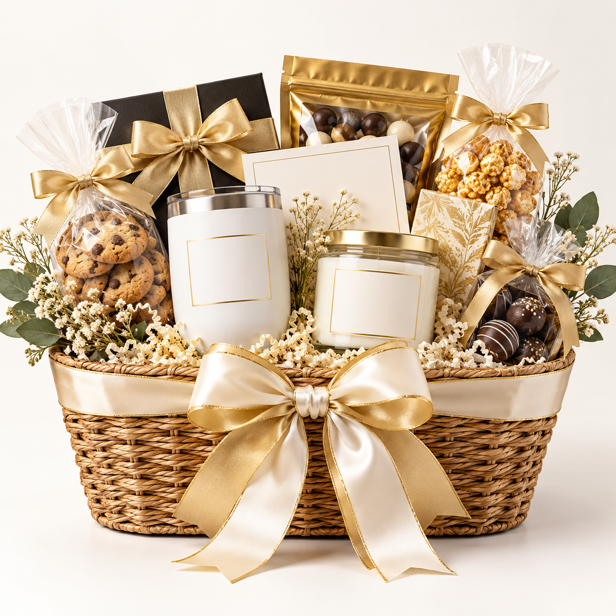 Deluxe personalized gift basket package