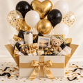Personalized balloon gift box with treats, tumbler and photo keepsake