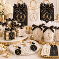 Personalized party favors with custom treat boxes, cups and keychains